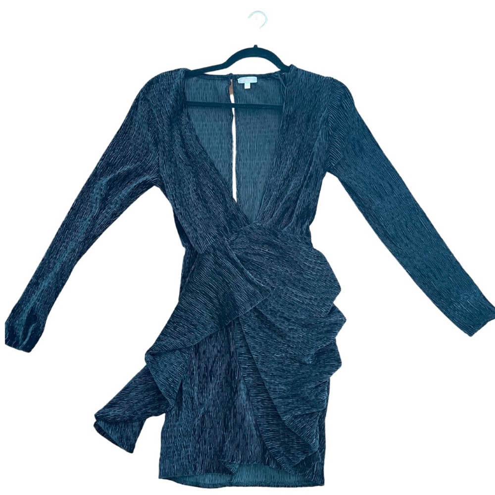 Velvet Black V-Deep Plunge Cocktail Dress – Size L